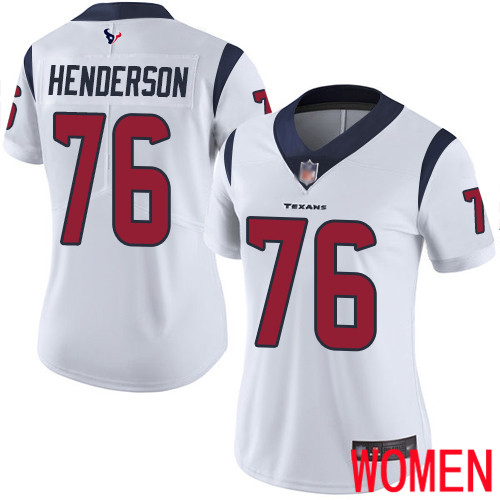 Houston Texans Limited White Women Seantrel Henderson Road Jersey NFL Football #76 Vapor Untouchable->women nfl jersey->Women Jersey